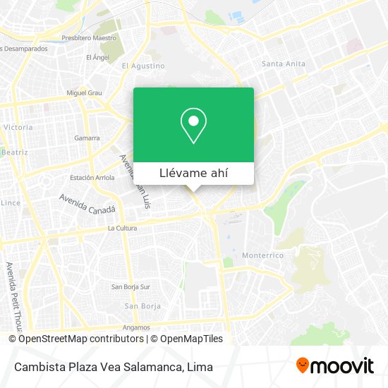 Mapa de Cambista Plaza Vea Salamanca