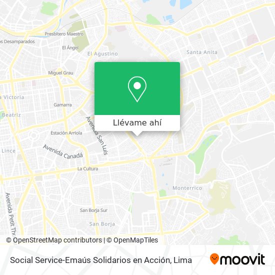 Mapa de Social Service-Emaús Solidarios en Acción