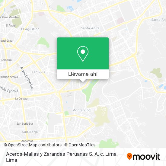 Mapa de Aceros-Mallas y Zarandas Peruanas S. A. c. Lima