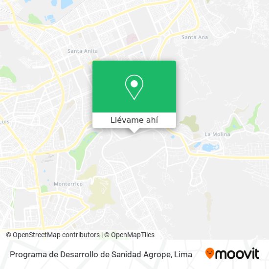 Mapa de Programa de Desarrollo de Sanidad Agrope