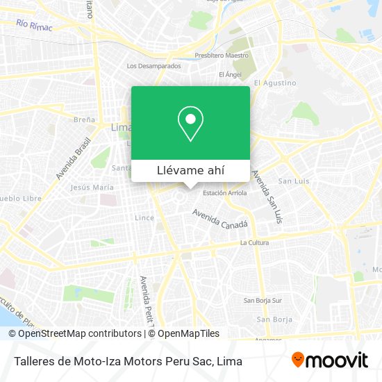 Mapa de Talleres de Moto-Iza Motors Peru Sac