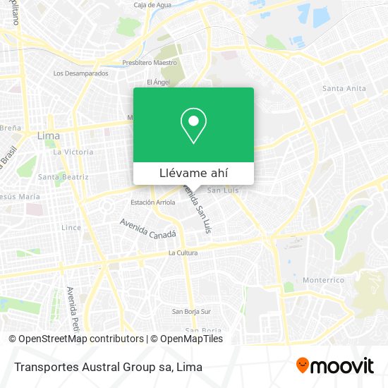 Mapa de Transportes Austral Group sa