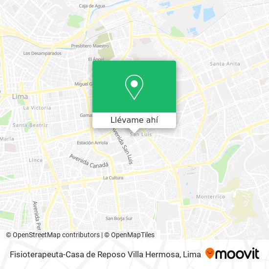 Mapa de Fisioterapeuta-Casa de Reposo Villa Hermosa