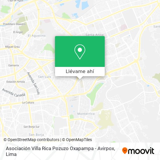 Mapa de Asociación Villa Rica Pozuzo Oxapampa - Avirpox