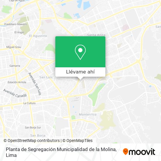 Mapa de Planta de Segregación Municipalidad de la Molina