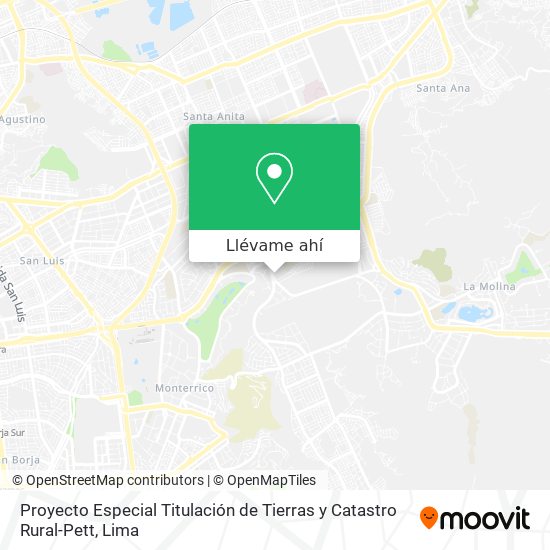 Mapa de Proyecto Especial Titulación de Tierras y Catastro Rural-Pett