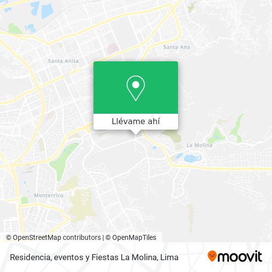 Mapa de Residencia, eventos y Fiestas La Molina