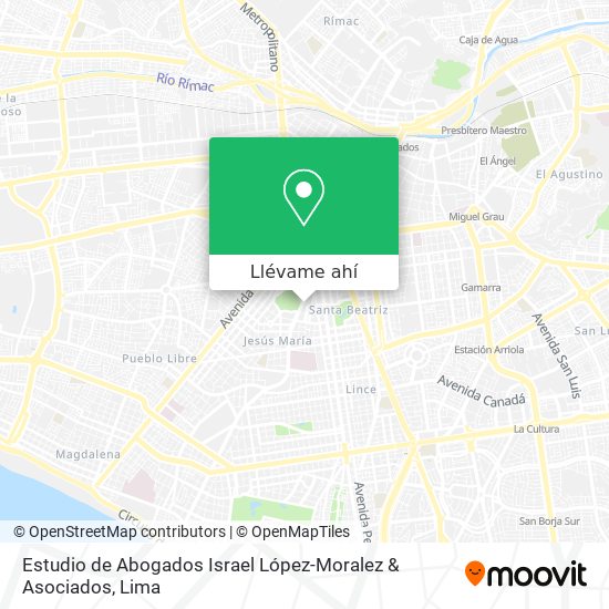 Mapa de Estudio de Abogados Israel López-Moralez & Asociados