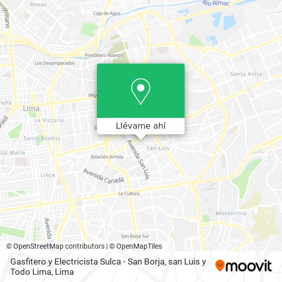 Mapa de Gasfitero y Electricista Sulca - San Borja, san Luis y Todo Lima