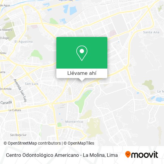 Mapa de Centro Odontológico Americano - La Molina
