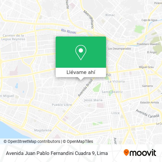 Mapa de Avenida Juan Pablo Fernandini Cuadra 9