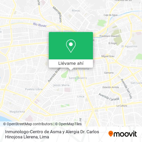 Mapa de Inmunologo-Centro de Asma y Alergia Dr. Carlos Hinojosa Llerena