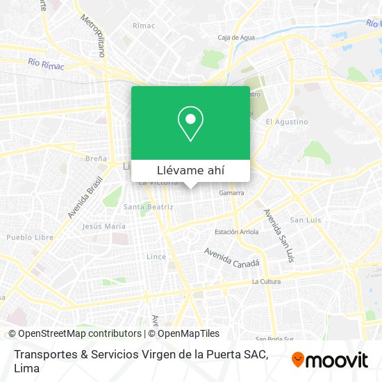Mapa de Transportes & Servicios Virgen de la Puerta SAC