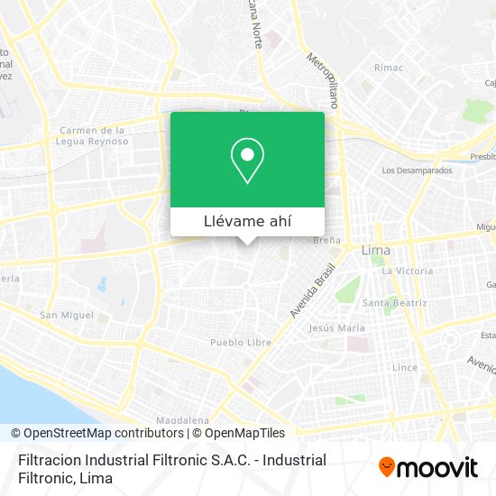 Mapa de Filtracion Industrial Filtronic S.A.C. - Industrial Filtronic