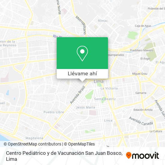 Mapa de Centro Pediátrico y de Vacunación San Juan Bosco