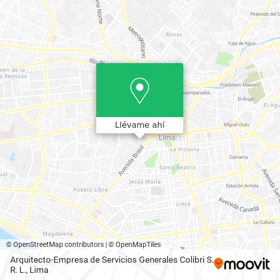 Mapa de Arquitecto-Empresa de Servicios Generales Colibri S. R. L.