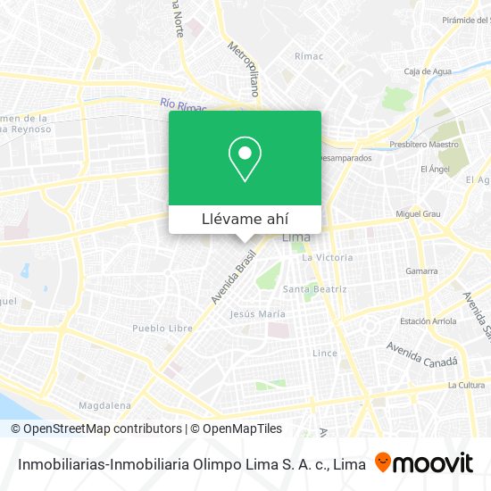 Mapa de Inmobiliarias-Inmobiliaria Olimpo Lima S. A. c.