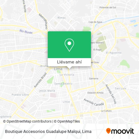 Mapa de Boutique Accesorios Guadalupe Malqui
