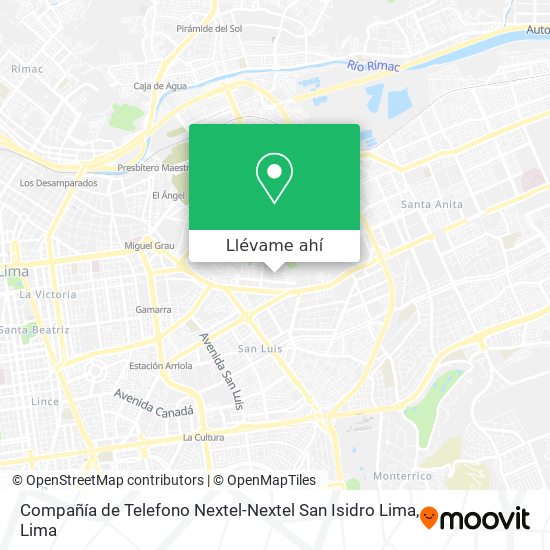Mapa de Compañía de Telefono Nextel-Nextel San Isidro Lima
