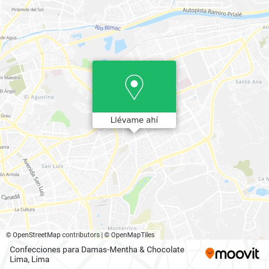 Mapa de Confecciones para Damas-Mentha & Chocolate Lima