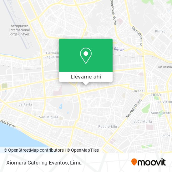 Mapa de Xiomara Catering Eventos