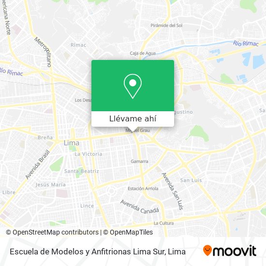 Mapa de Escuela de Modelos y Anfitrionas Lima Sur