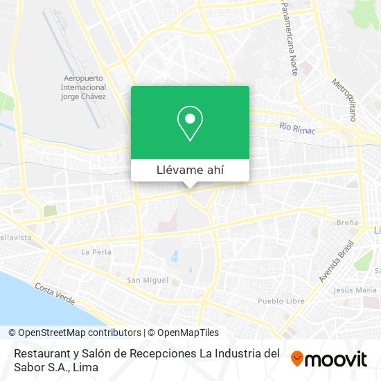 Mapa de Restaurant y Salón de Recepciones La Industria del Sabor S.A.