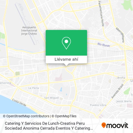Mapa de Catering Y Servicios De Lunch-Creativa Peru Sociedad Anonima Cerrada Eventos Y Catering Creativa Pe