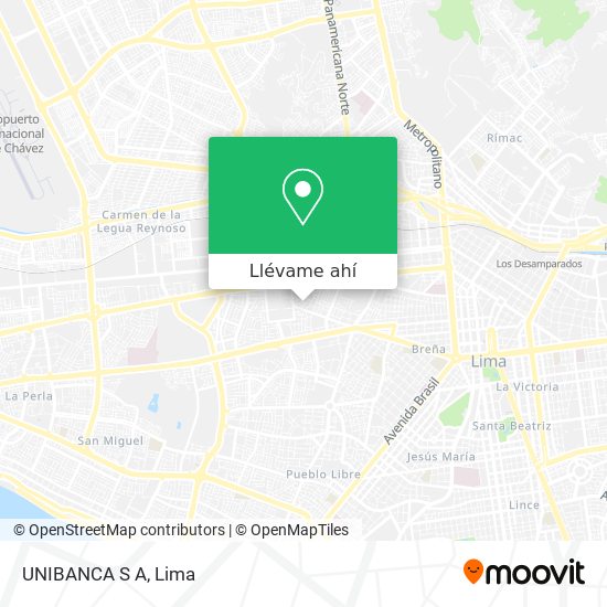 Mapa de UNIBANCA S A