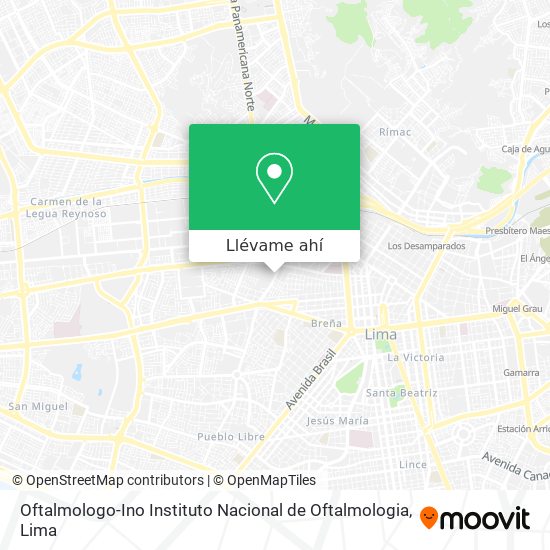 Mapa de Oftalmologo-Ino Instituto Nacional de Oftalmologia