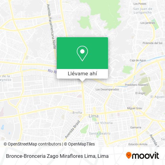 Mapa de Bronce-Bronceria Zago Miraflores Lima