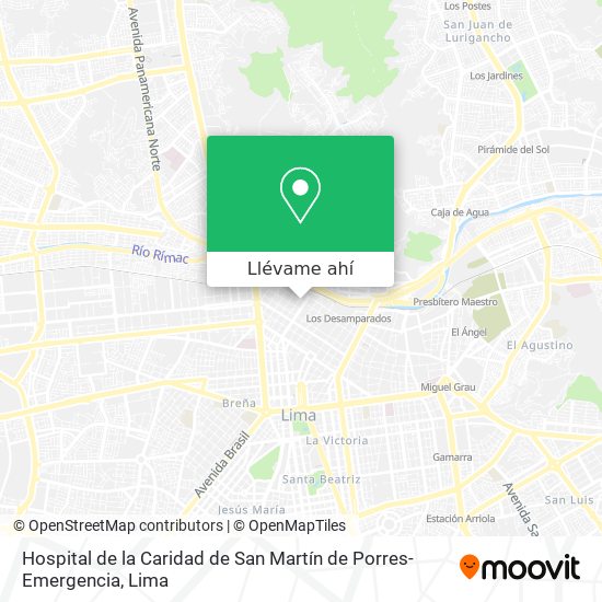 Mapa de Hospital de la Caridad de San Martín de Porres-Emergencia