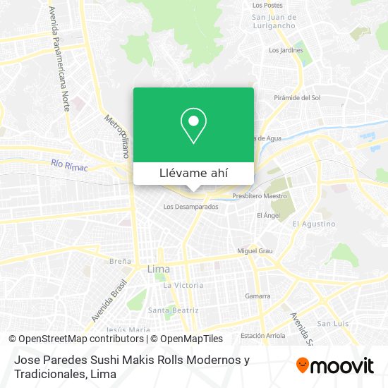 Mapa de Jose Paredes Sushi Makis Rolls Modernos y Tradicionales