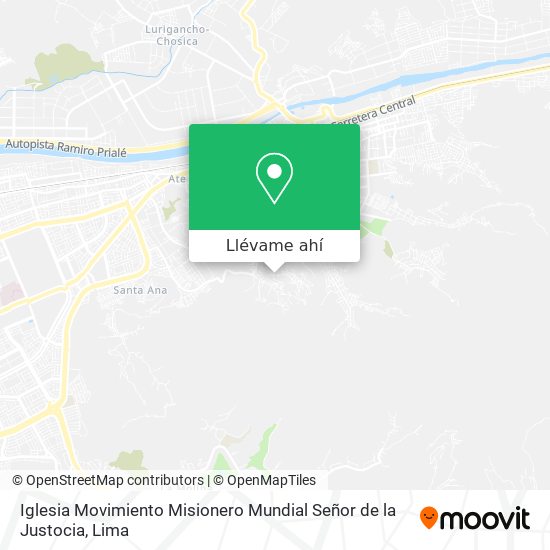 Mapa de Iglesia Movimiento Misionero Mundial Señor de la Justocia