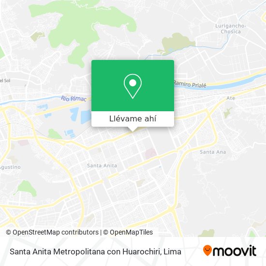Mapa de Santa Anita Metropolitana con Huarochiri