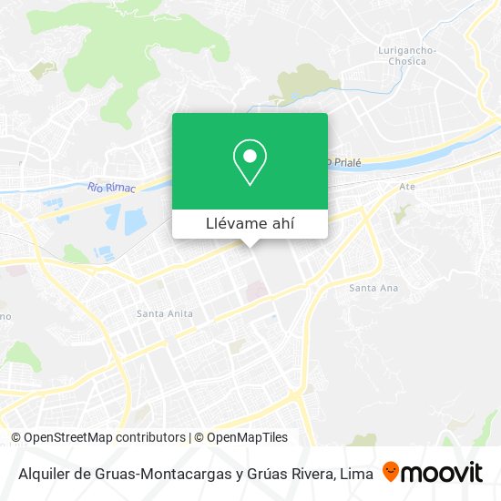 Mapa de Alquiler de Gruas-Montacargas y Grúas Rivera