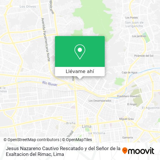 Mapa de Jesus Nazareno Cautivo Rescatado y del Señor de la Exaltacion del Rimac