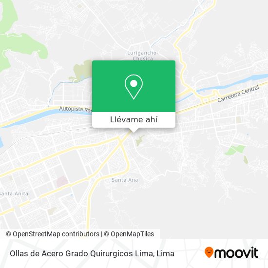 Mapa de Ollas de Acero Grado Quirurgicos Lima