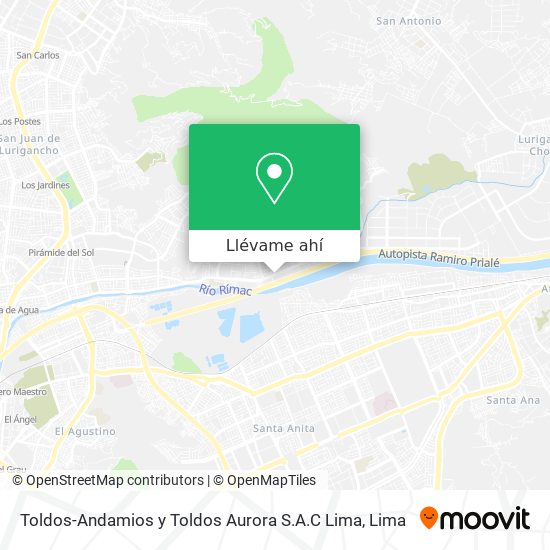 Mapa de Toldos-Andamios y Toldos Aurora S.A.C Lima