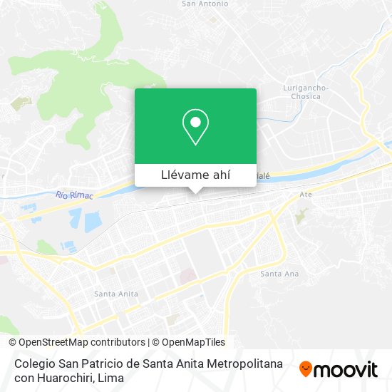 Mapa de Colegio San Patricio de Santa Anita Metropolitana con Huarochiri