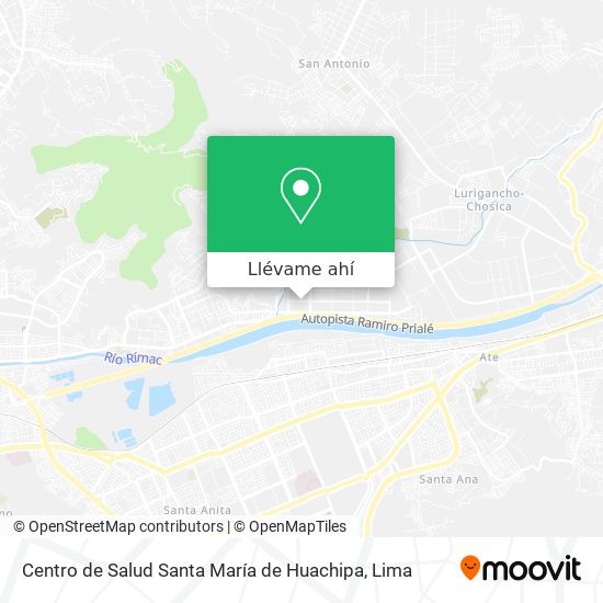 Mapa de Centro de Salud Santa María de Huachipa