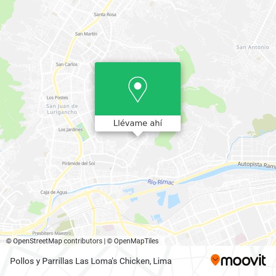 Mapa de Pollos y Parrillas Las Loma's Chicken