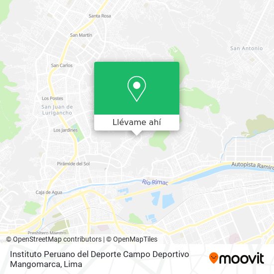 Mapa de Instituto Peruano del Deporte Campo Deportivo Mangomarca