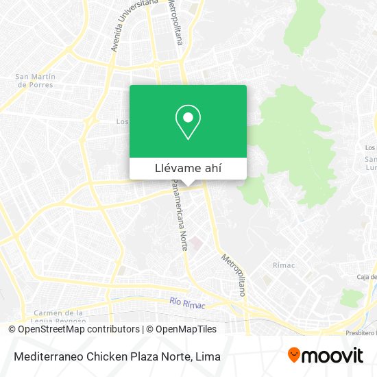 Mapa de Mediterraneo Chicken Plaza Norte