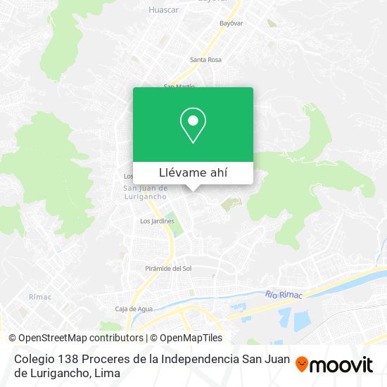 Mapa de Colegio 138 Proceres de la Independencia San Juan de Lurigancho