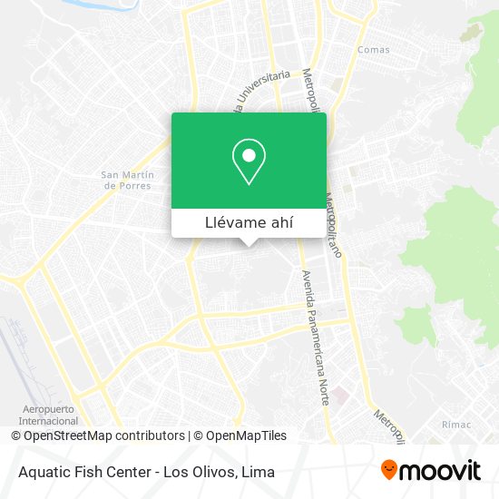 Mapa de Aquatic Fish Center - Los Olivos