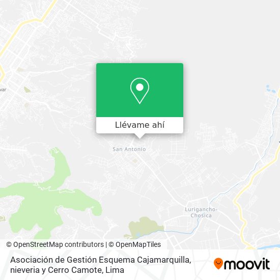 Mapa de Asociación de Gestión Esquema Cajamarquilla, nieveria y Cerro Camote