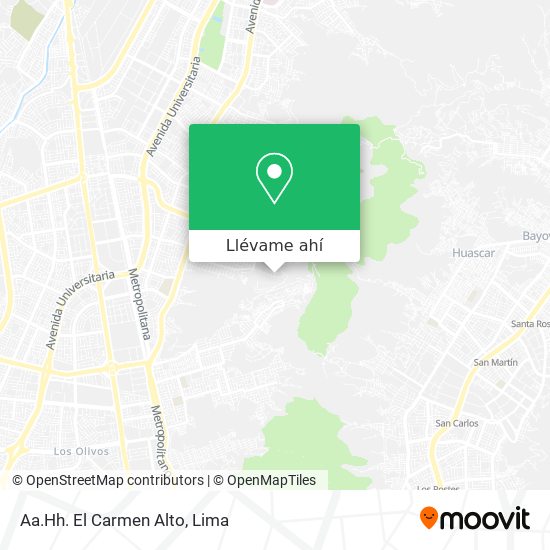 Mapa de Aa.Hh. El Carmen Alto