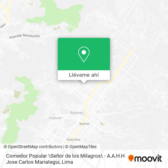 Mapa de Comedor Popular \Señor de los Milagros\ - A.A.H.H Jose Carlos Mariategui