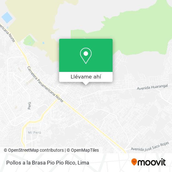 Mapa de Pollos a la Brasa Pio Pio Rico